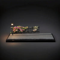 Diorama Base with Street Lamp Light-up Miniature Street Scene Base 1/72 Scale Scene Display Foundation for Collectors