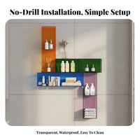 Clear Acrylic Book Ledge Space Saving Transparent Wall Cubby Multi-Purpose