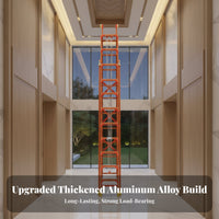 3 Section Extension Ladder Adjustable Height Ladder Reinforced Design Climbing Equipment for Contractors, Emergency Urgent Situations, Outdoor, Attic