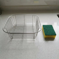 Sink Strainer and Dish Drainer, Stainless Steel Fine Mesh Sink Basket, Sleek Kitchen Drainer Organiser for Food Waste Control