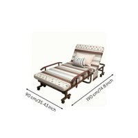 Foldable Lounge Bed Caster Wheels Reclining Lounge Bed Storage Pocket Daybed