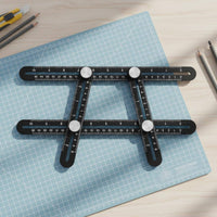 Foldable & Portable Tile Hole Accurate Measurement Tile Hole Tool Double-Calibrated Aluminum Alloy Layout Tool Rust-Proof for Tilers, Woodworking, Construction