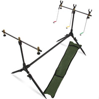 Aluminum Alloy Fishing Rod Holder with Ground Spike, Foldable, Multi-Directional Rotation