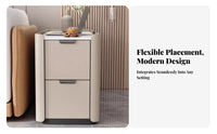 Rolling Side Cabinet Movable Design Rolling Smart Cabinet Space-Saving Built-in Bluetooth Speaker for Homeowners, Living Room