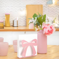 Metal Napkin Stand Vintage Design Rosy Bow Tissue Holder Freestanding