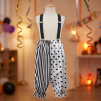 Clown Pants with Elastic Ankles Carnival-Themed Clown Pants Black and White for Entertainers, Cosplayers, Halloween, Stage Performance, Cosplay