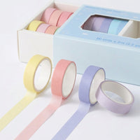 Washi Tape Gift Box Set for Crafts and Journaling, Wide Decorative Masking Rainbow Colored Art Supplies for Wrapping, Scrapbooking Planner Accessories