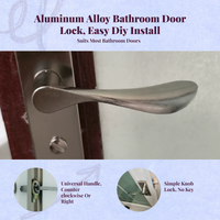 Keyless Bathroom Door Lock, Privacy Protection, Aluminum Alloy, Easy Installation, Childproof, Universal Fit