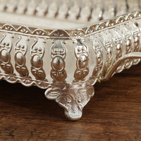 Metal Serving Tray Silver Rectangular Serving Tray Easy to Clean
