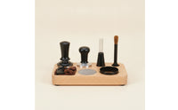 8 Pieces Espresso Accessories Set with Tamping Station Cleaning Brush Dosing Funnel Puck Screen Scoop-leveler Organizer Suitable for Coffee Enthusiasts Home Organization