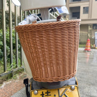 仿藤编织装饰品篮自行车玩具车车兜篮桌面摆件收纳桶收纳筐大号