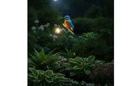 Outdoor Kingfisher Garden Stake Light Decorative Solar Bird Garden Light Metal Bird Ornament with Lantern Colorful for Gardeners, Homeowners, Lawn, Flower Bed, Pathway, Patio