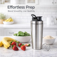 Stainless Bottle with Mixing Ball, 304 Food Grade Metal Powder Mixer, Double Layer Insulation for Fitness Enthusiast