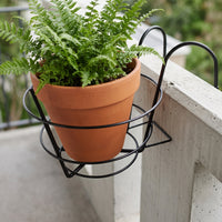 Iron Art Balcony Railing Hanging Planter Holder for Potted Plants