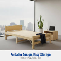 Hardwood Folding Bed, Portable, No Assembly, Thickened, Quiet, Office, Home