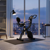 Folding Exercise Bike Backrest Foldable Exercise Bike Padded Seat for Home Gym