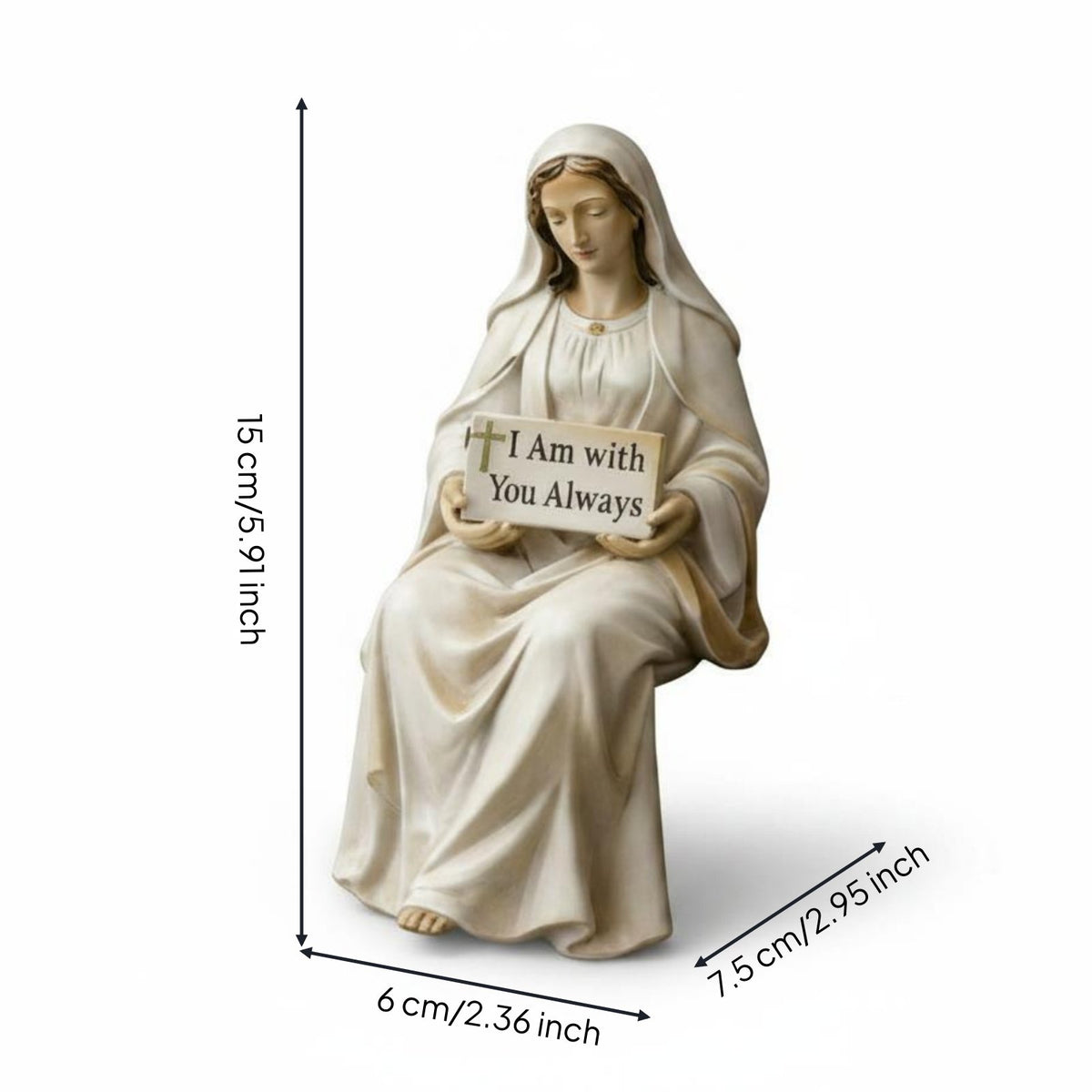 Madonna Shelf Sitter Figurine Spiritual Comfort Desk Companion Figurine