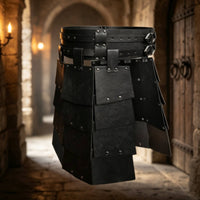 Medieval-Style Fauld PU Leather Tassets Segmented Waistband with Skirt Plates Riveted for Cosplayers, Larpers, Cosplay, Costume Parties, Theater Performances