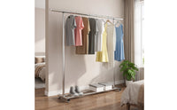 Heavy Duty Rolling Clothes Rack Sturdy Clothes Rack with Wheels Portable Furniture Space-Saving for Balcony
