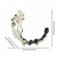 Abstract Leaf Fruit Bowl Glazed Finish Decorative Nut Bowl Easy to Clean Home Decor Item for Reception Area