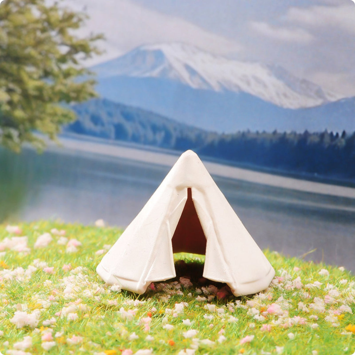 2 Pieces 1:64 Camping Tent Miniature Scene Decoration Display Decor Realistic