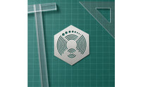 Hexagonal Ruler Metal Ruler with Circle Slots Sturdy Drafting Stencil for Designers, Students