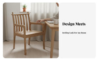 Hardwood Wood Spindle rear Dining Chair Nordic Design Armchair Japanese design Indoor Furniture With Armrests for Guesthouse managers, Interior Designers, Study, Living Room, Kitchen, Morning meal corner