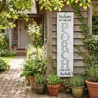 Porch Sign Whitewashed Wall Decor Rustic for Homeowners
