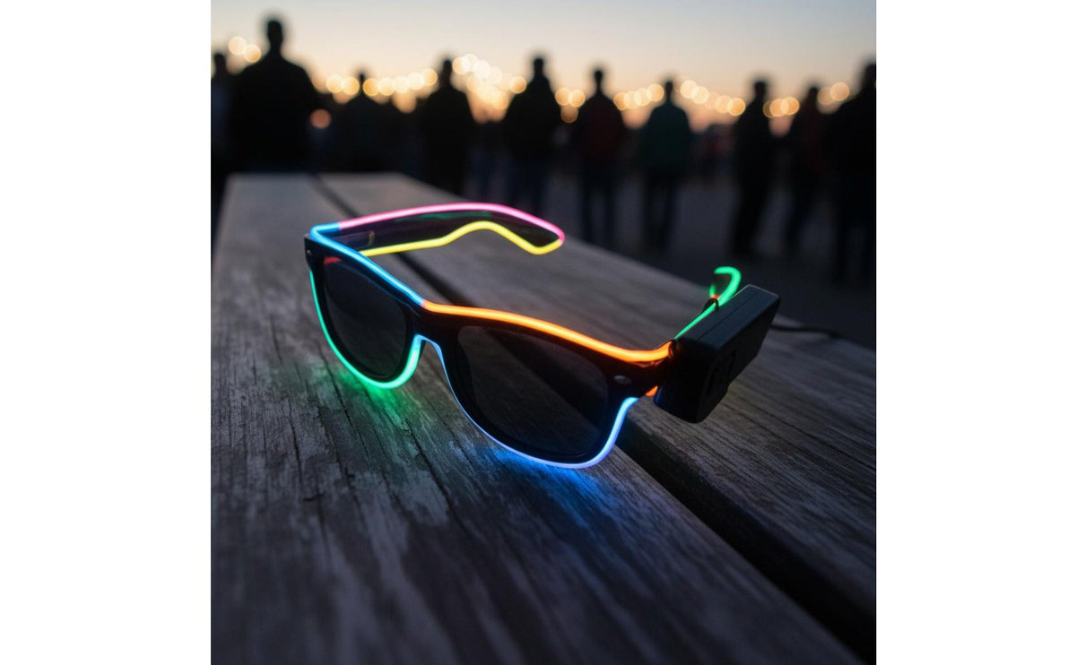 LED Glasses Sound Activated Glasses Luminous Wire Sunglasses for Ravers, Nightclubs, Festivals, Concerts