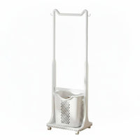 Valet Stand with Laundry Baskets Stable Structure Clothing Rack for Small Areas