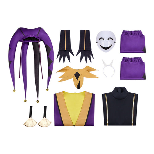 Jester Costume with Mask Pointed Jester Costume Cosplay for Carnival, Cosplayers