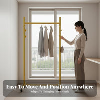 Multi-Functional Foldable Single Clothing Rack With casters Rolling Clothes Rack robustDuty Garment Stand Lockable Casters for Homeowners, Students, Retailers, Balcony, Entryway, Laundry Room, Retail outlet