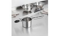 Multi-Functional Potato Masher with Interchangeable Discs Non-Slip Handles Stainless Steel Potato Ricer Manual Fruit Juicer for Parents
