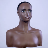 黑人模特头假发饰品展示欧美双肩头模 非洲半身假人支架Mannequin