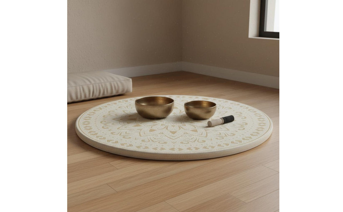Round Meditation Rug Retro Style Round Floor Cushion Easy to Clean Meditation Floor Seat for Meditators