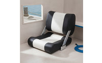 Boat Seat with Foldable Backrest Sturdy Padded Boat Chair Folding Marine Chair for Boaters, Yachts, Speedboats