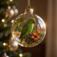 Shatterproof Feathered Bird Ball Ornament Lifelike Design 3D Bird Christmas Ball Glitter Accent Holiday Decoration for Easter, Xmas, Christmas, Halloween, Homeowners, Families, Window Display