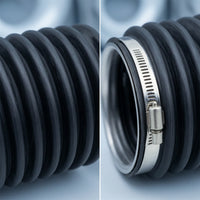 Marine Bellows Sleeve Corrugated Bellows Tube with Clamps Flexible for Boat Owners, Mechanics