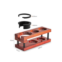 Wood Pressing Station Multi-Function Portafilter Dock Organizer Spring Loaded Espresso Tamper Holder for Home Baristas, Cafe