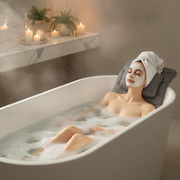 Non-Slip Bath Tub Cushion with Headrest 3D Mesh Full Body Bath Pad Comfortable Spa for Adults, Bathtub
