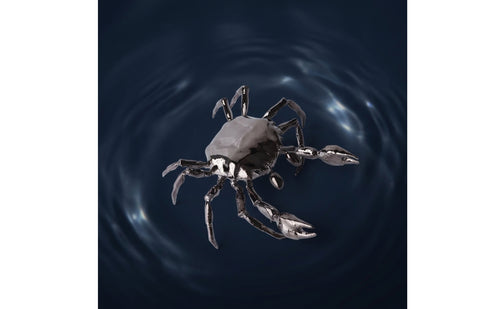 High-Quality Crab Figurine Electroplated Crab Sculpture Lustrous Figurine with Shell Faceted for Interior Designers, Art Collectors, Living Room, Entryway, Hotel Lobby, Office Reception