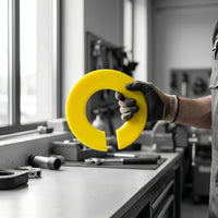 Yellow Shielding Pad with Mounting Holes Rubber Tire Changer Pad Circular Rim Protection Sleeve Long-Lasting for Mechanics, Workshops
