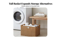 Narrow Laundry Bin Waterresistant Narrow Woven Bin Space-Saving for Students