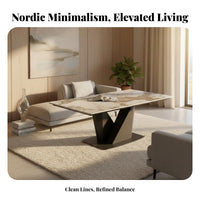 Rectangular Table with Shelf Minimalist Design Household Furniture Modern design Light Luxury Feel for Living Room, Lounge Area