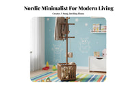 Rolling Valet Stand with Hamper 2-in-1 Design Clothes Rack Large Capacity Basket