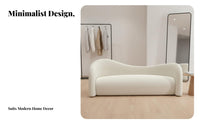Curved Teddy Sofa Nordic design Curved Teddy Couch Space-Saving Household Seating for Apartment Dwellers, Business Owners, Living Room, Salon, Boutique