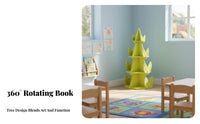 Rotating Book Storage Unit Tower Space-Saving Revolving Book Tower Minimalist Aesthetic Floor-Standing Design for Corner