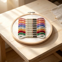 Embroidery Hoop with Thread Smooth Wooden Embroidery Hoop Easy to Use for Beginners