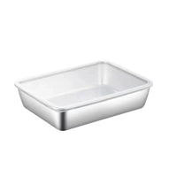 316 Stainless Steel Square Pan with Lid, Rectangular Food Storage Container