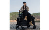 Heavy Duty Folding Utility Wagon Portable Folding Wagon All-Terrain Foldable Utility Cart Compact for Campers, Camping, Picnics, Beach